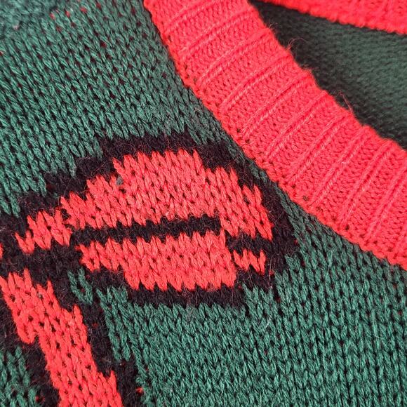 Party Sweater Dec 25 Ugly Christmas Sweater Unisex L Green/Red Cat Ornaments - Picture 9 of 15